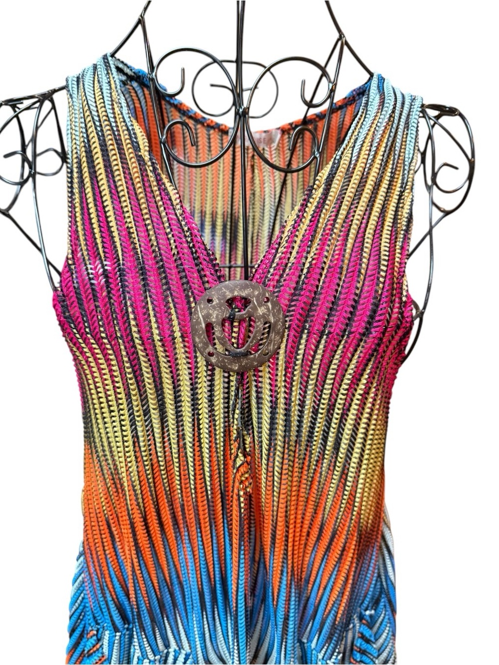 Paradise Colorful Gradient Sleeveless Swim Coverup Tunic - Picture 3 of 9